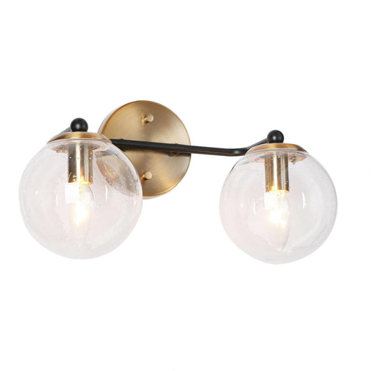 Vellichor 2-Light Black and Brass Vanity Light