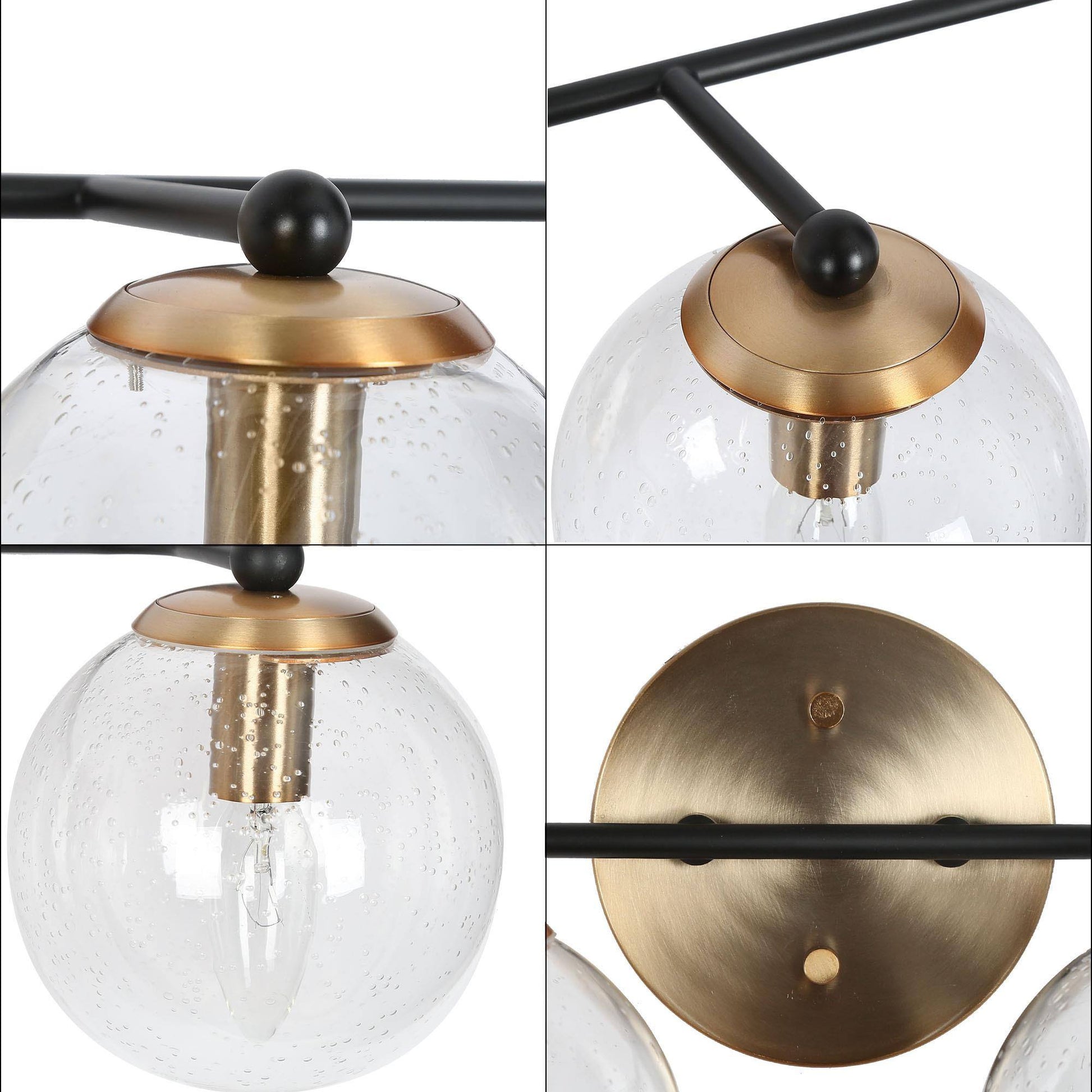 Vellichor 4-Light Black and Brass Vanity Light