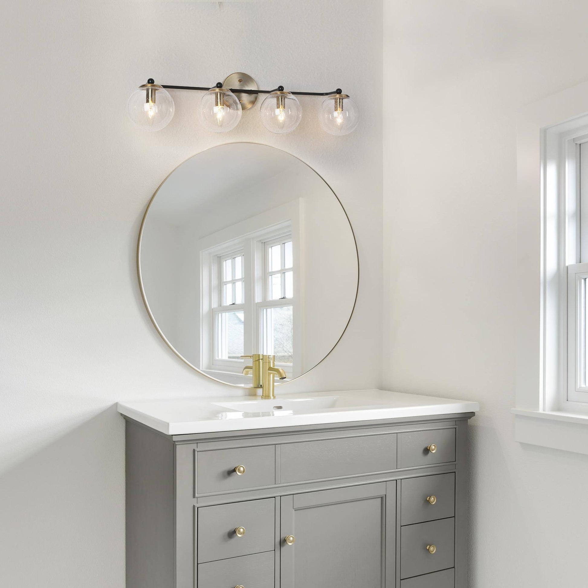 Vellichor 4-Light Black and Brass Vanity Light