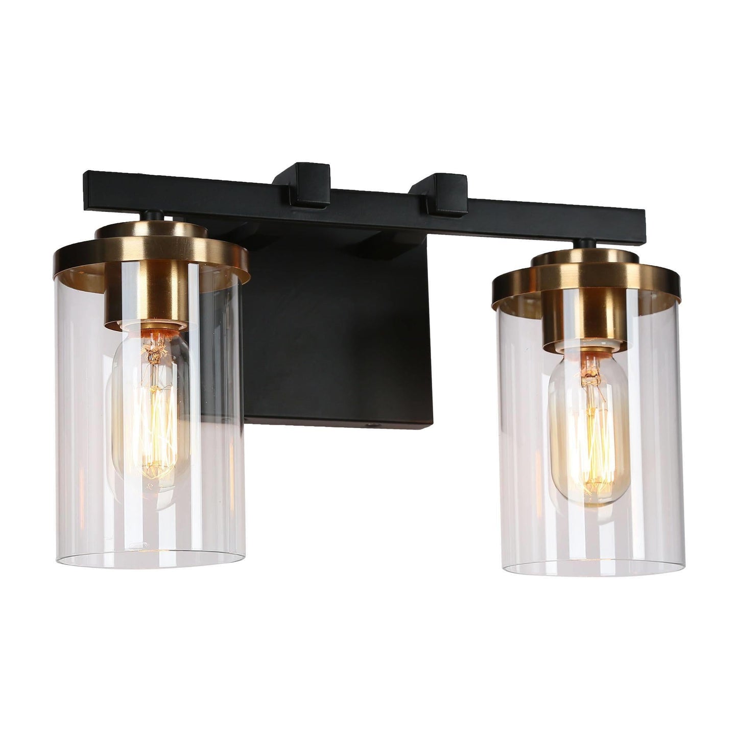 Mysticulinary 2-Light Black and Brass Vanity Light