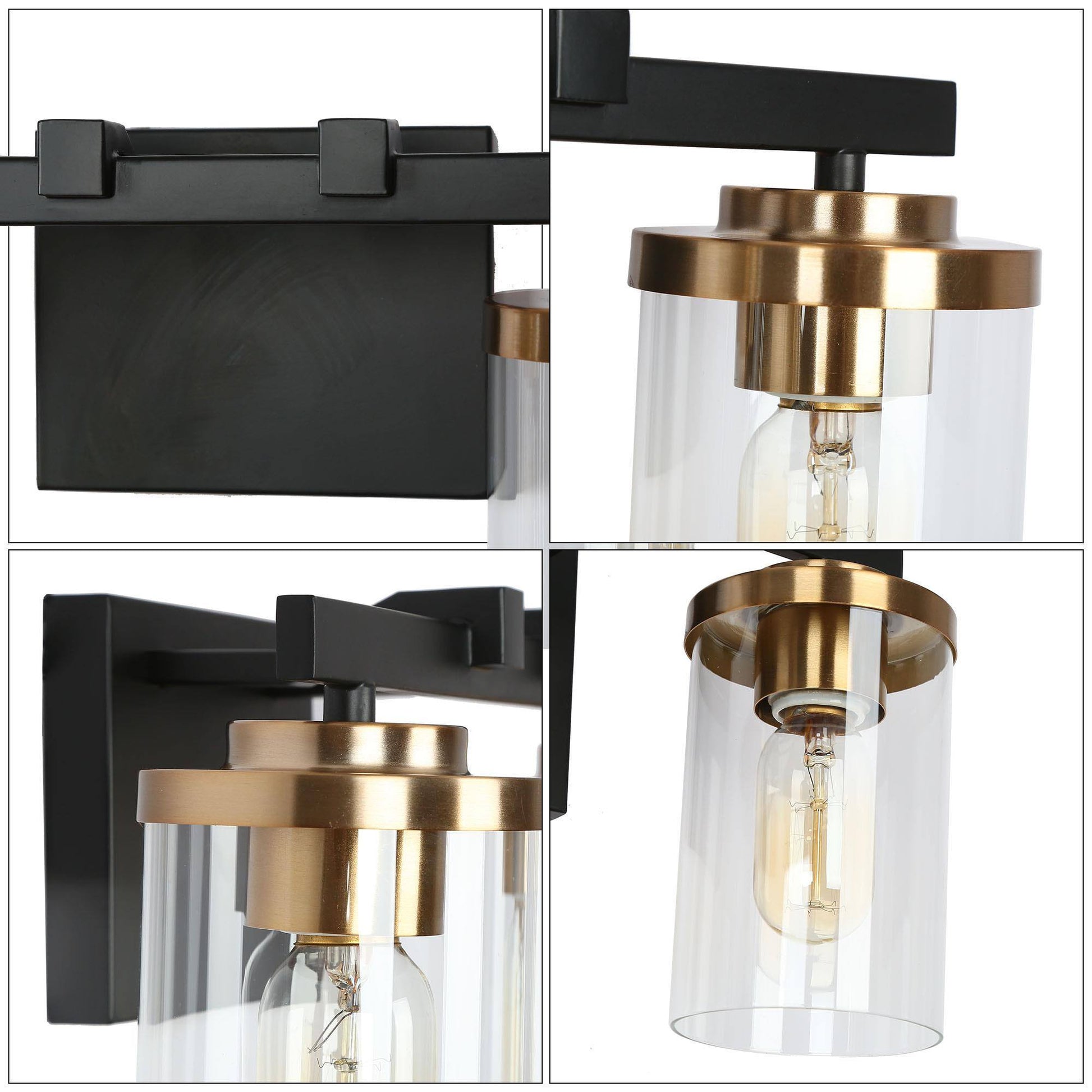 Mysticulinary 2-Light Black and Brass Vanity Light