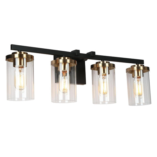 Mysticulinary 4-Light Black and Brass Vanity Light