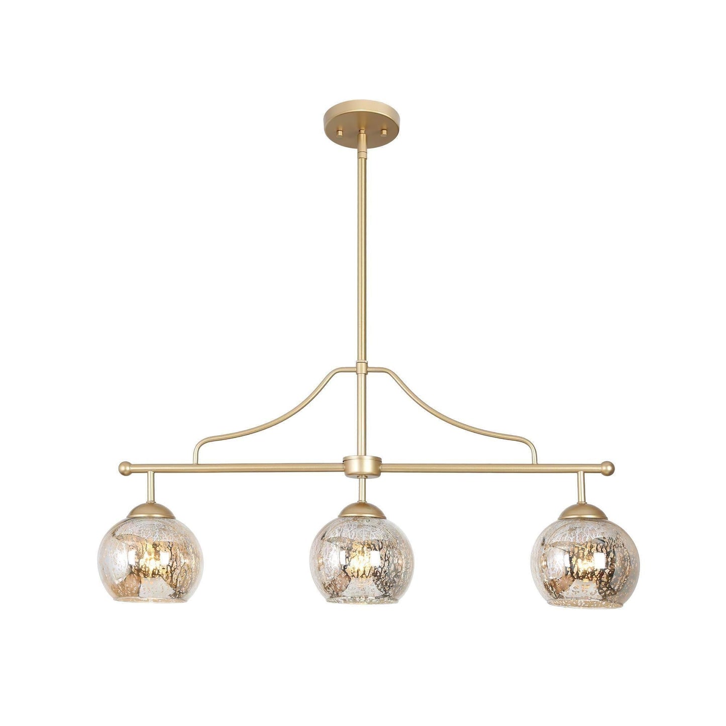 Demhuiwo 3-Light 28.5-in Gold Modern Linear Glass Kitchen Island Light