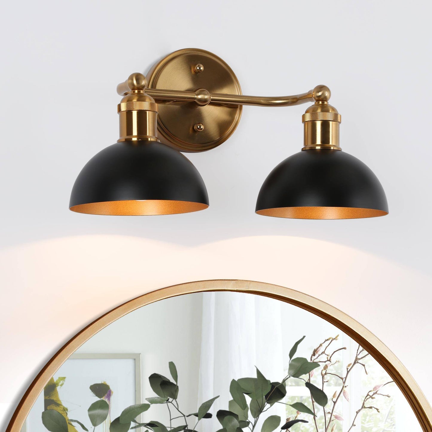 Nephropsidae 2-Light Black and Brass Vanity Light