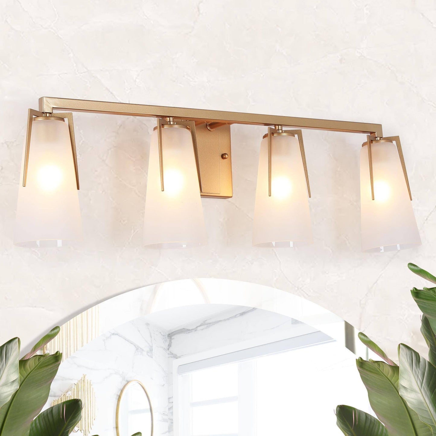 Xylinthia 3-Light Gold Vanity Light