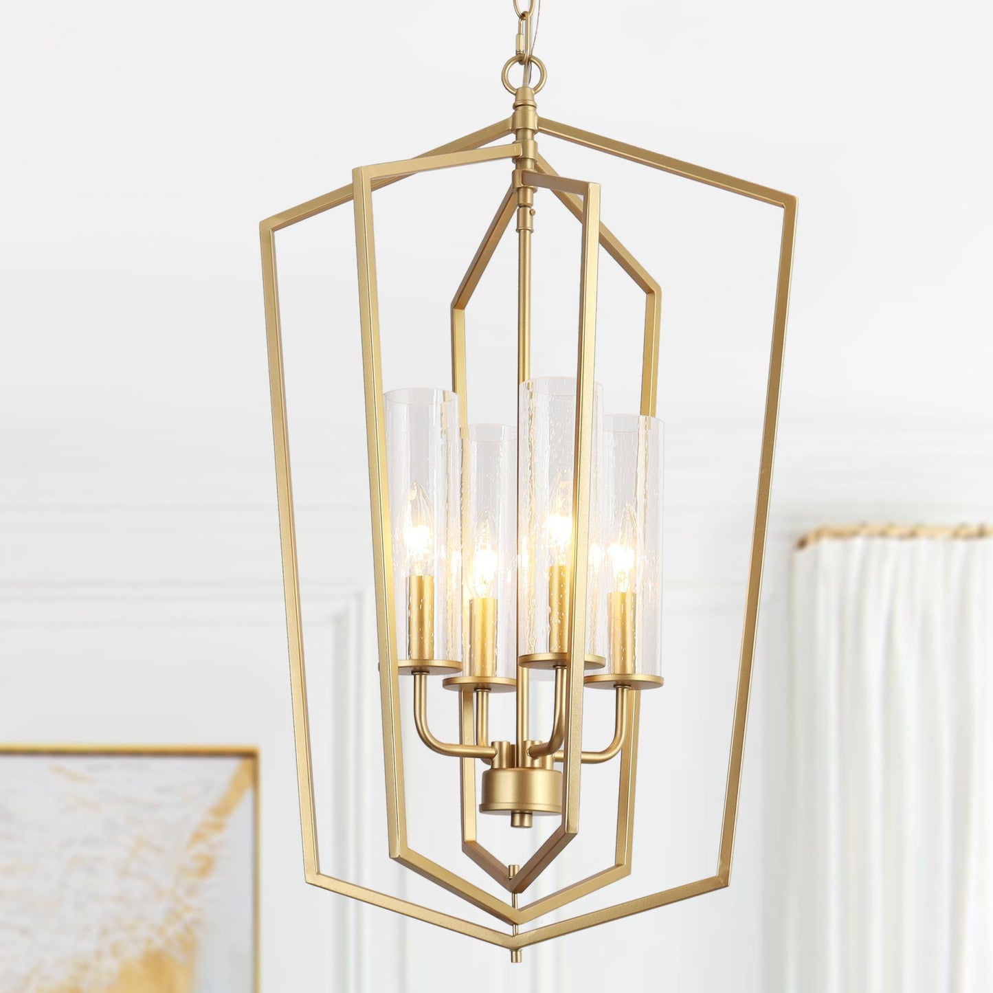 Mesmerizing 4-Light Small Gold Chandelier