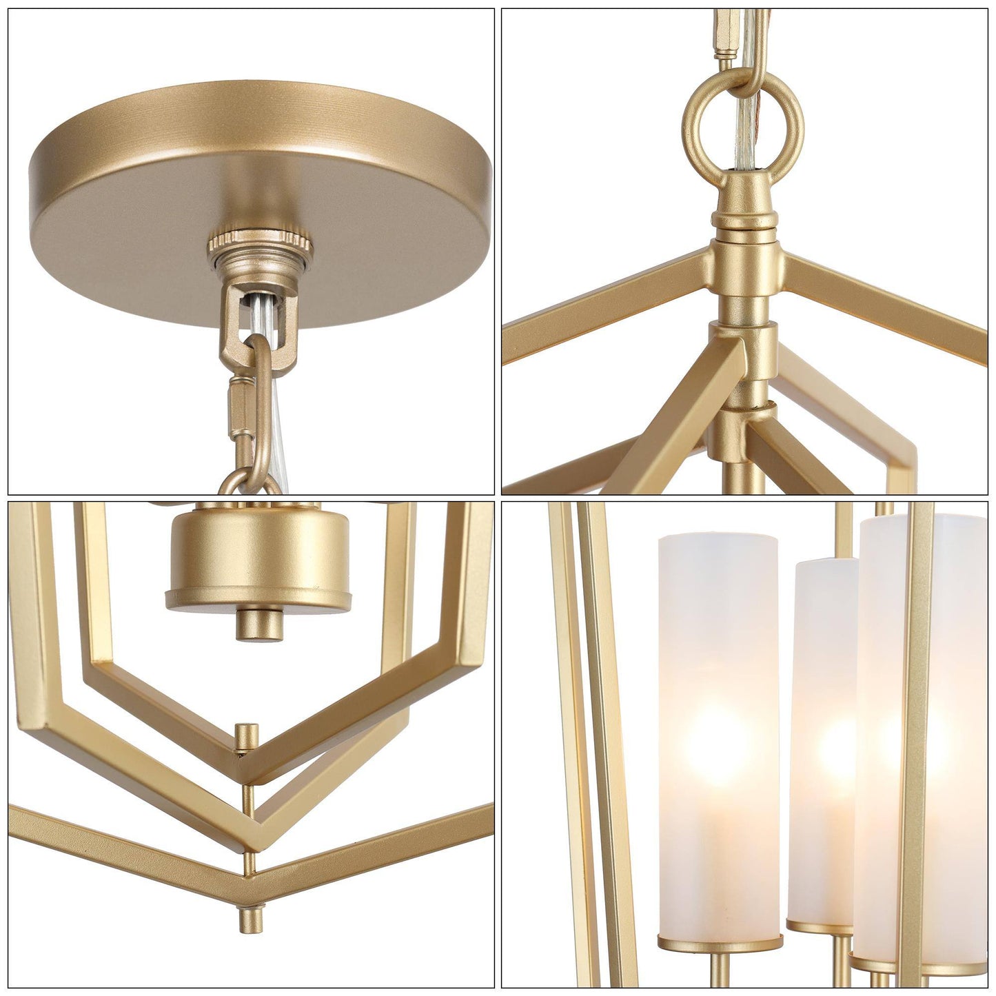 Mesmerizing 4-Light Small Gold Chandelier