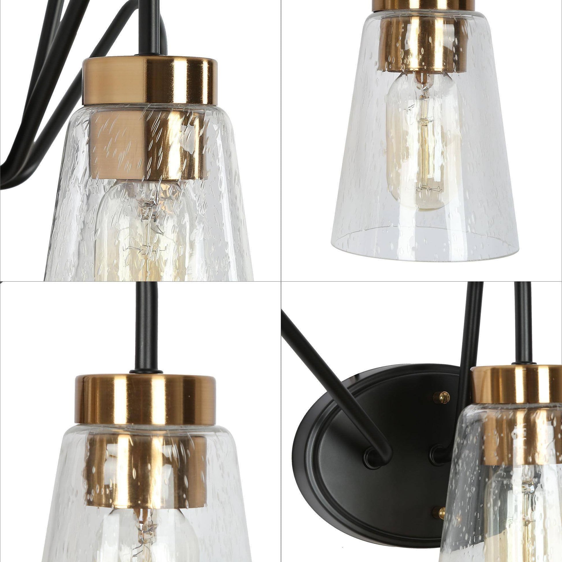 Neil 3-Light Black and Brass Vanity Light