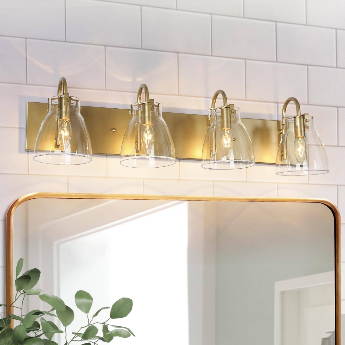 Erythronium 4-Light Gold Vanity Light