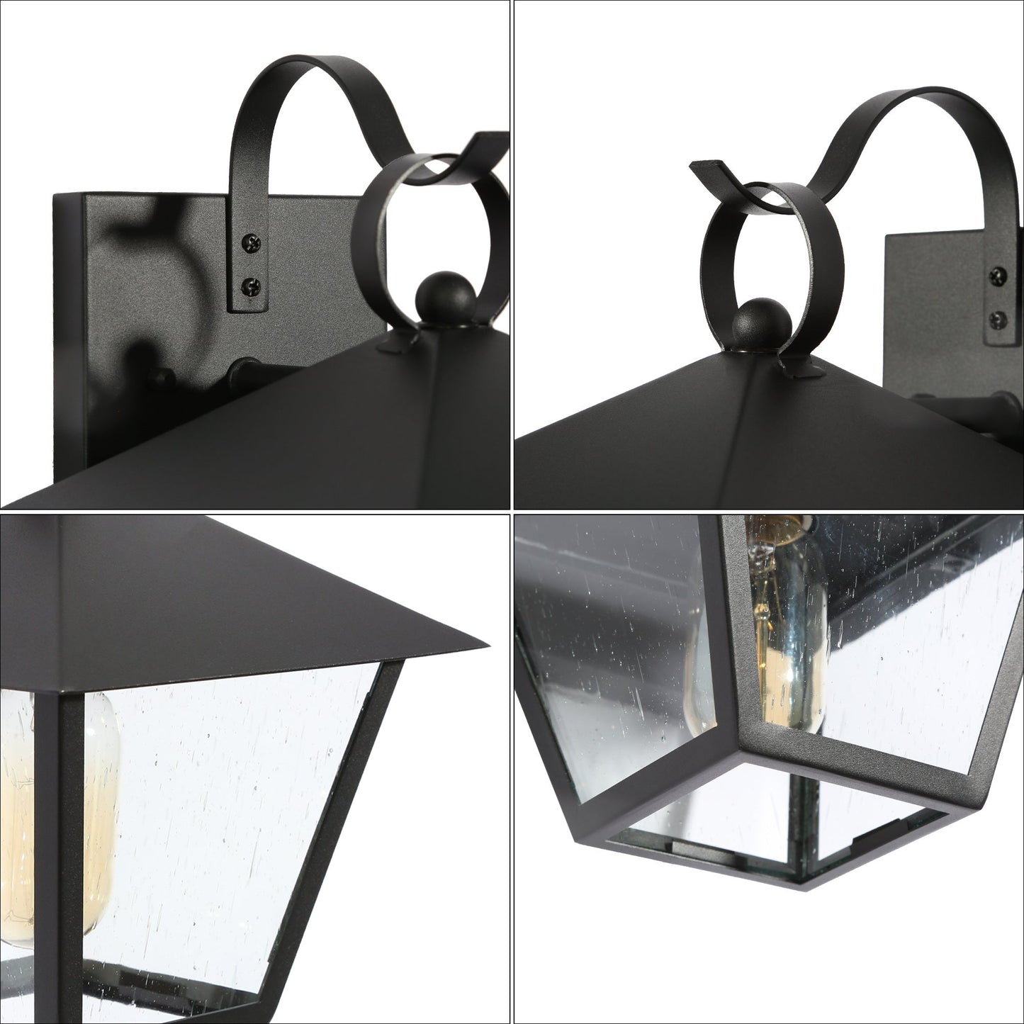 Nigracrata 10.2"H 1-Light Black Outdoor Wall Lantern