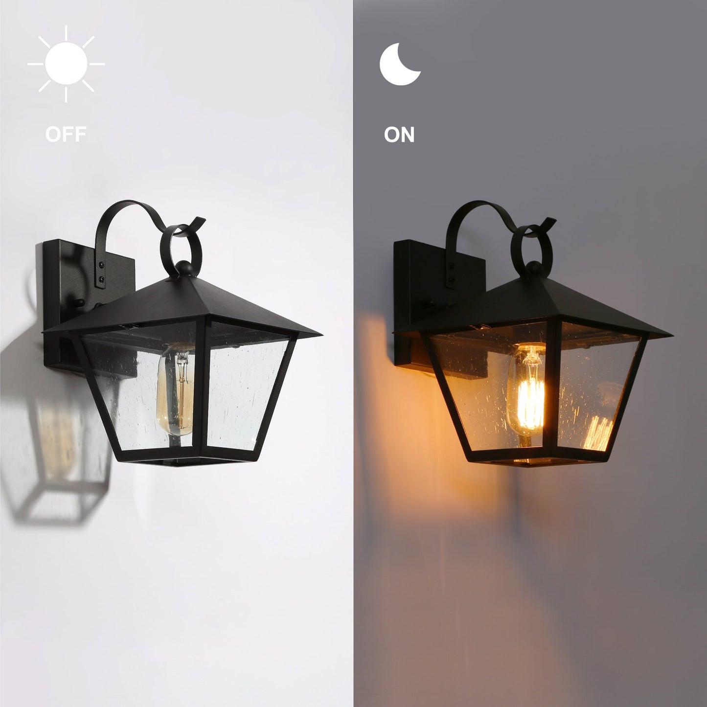 Nigracrata 10.2"H 1-Light Black Outdoor Wall Lantern