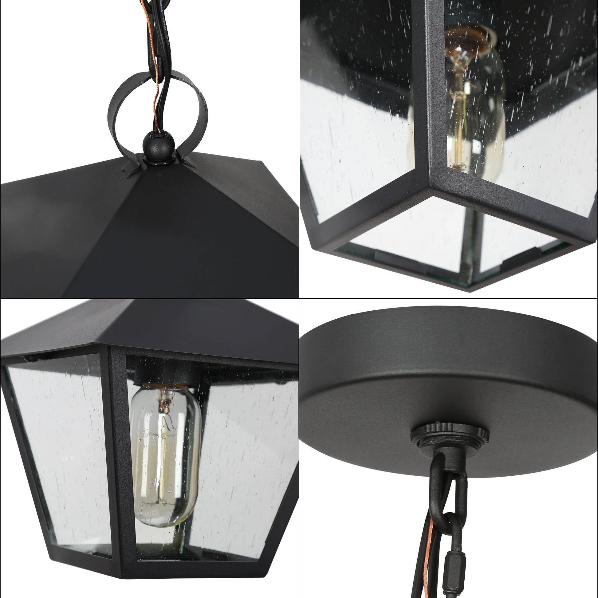 Nigracrata 1-Light Mini Black Outdoor Pendant Light