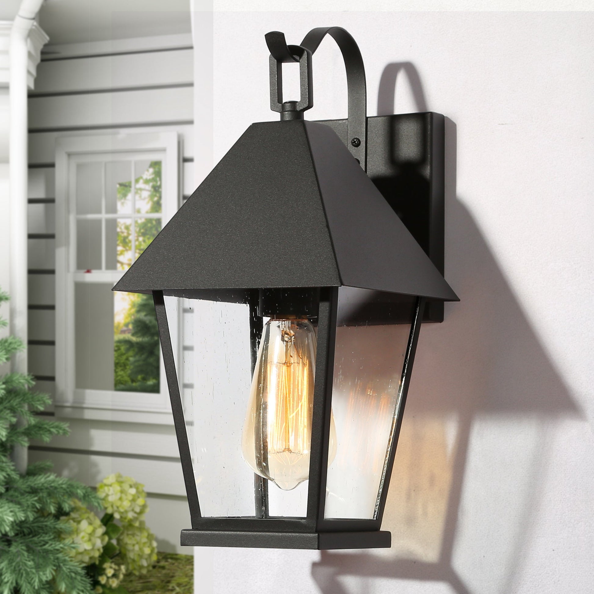 Shelijars 14"H 1-Light Black Outdoor Wall Light