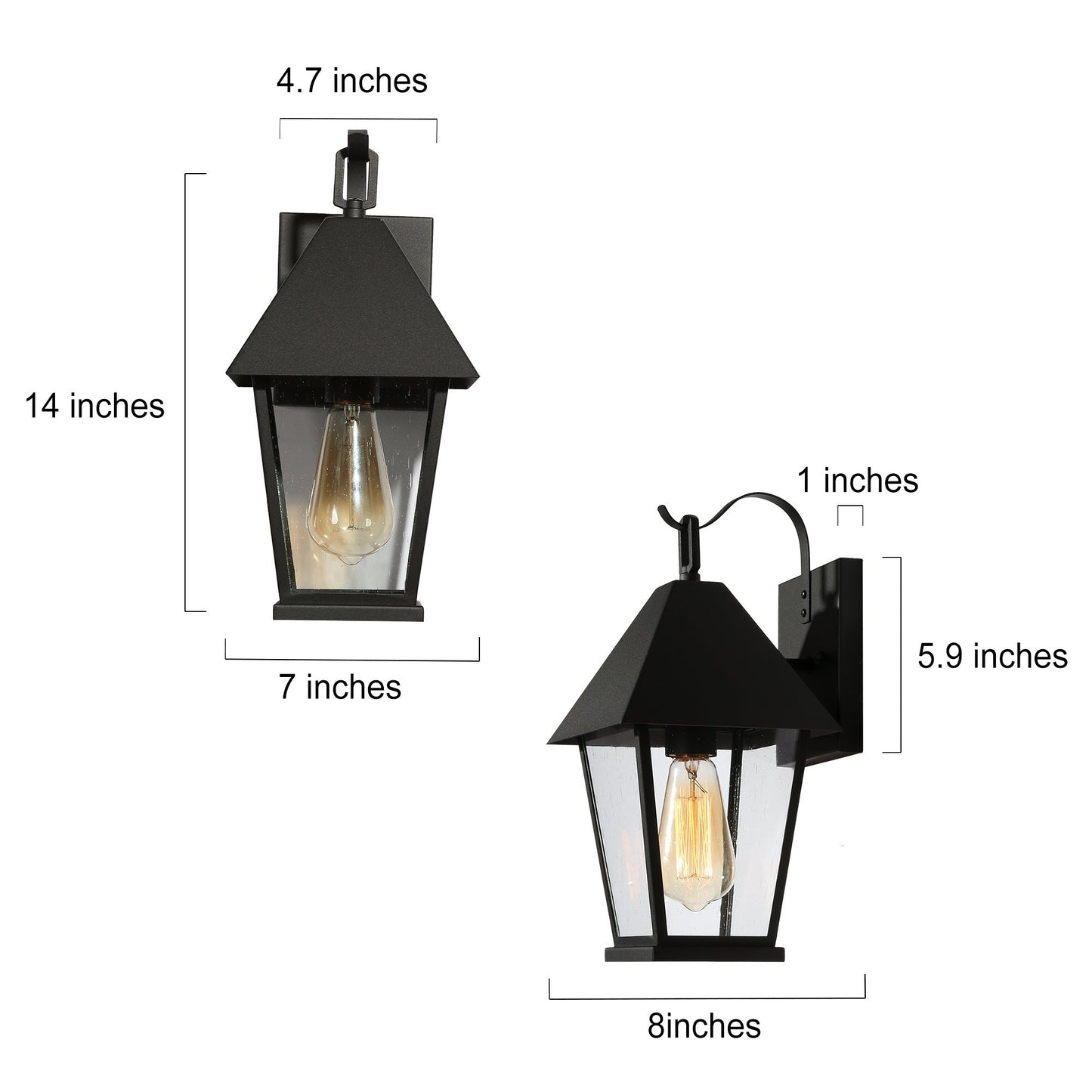 Shelijars 14"H 1-Light Black Outdoor Wall Light