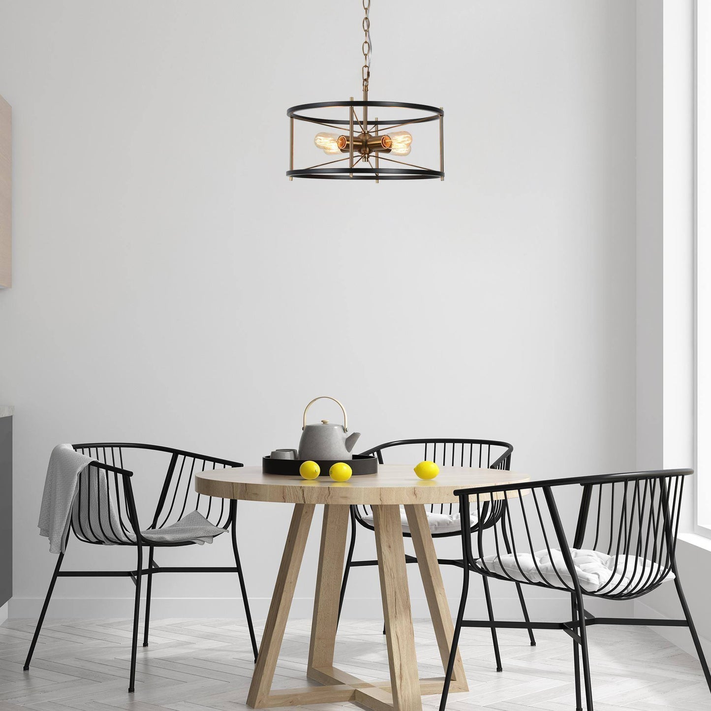 Lerwickiss 4-Light Small Black Chandelier