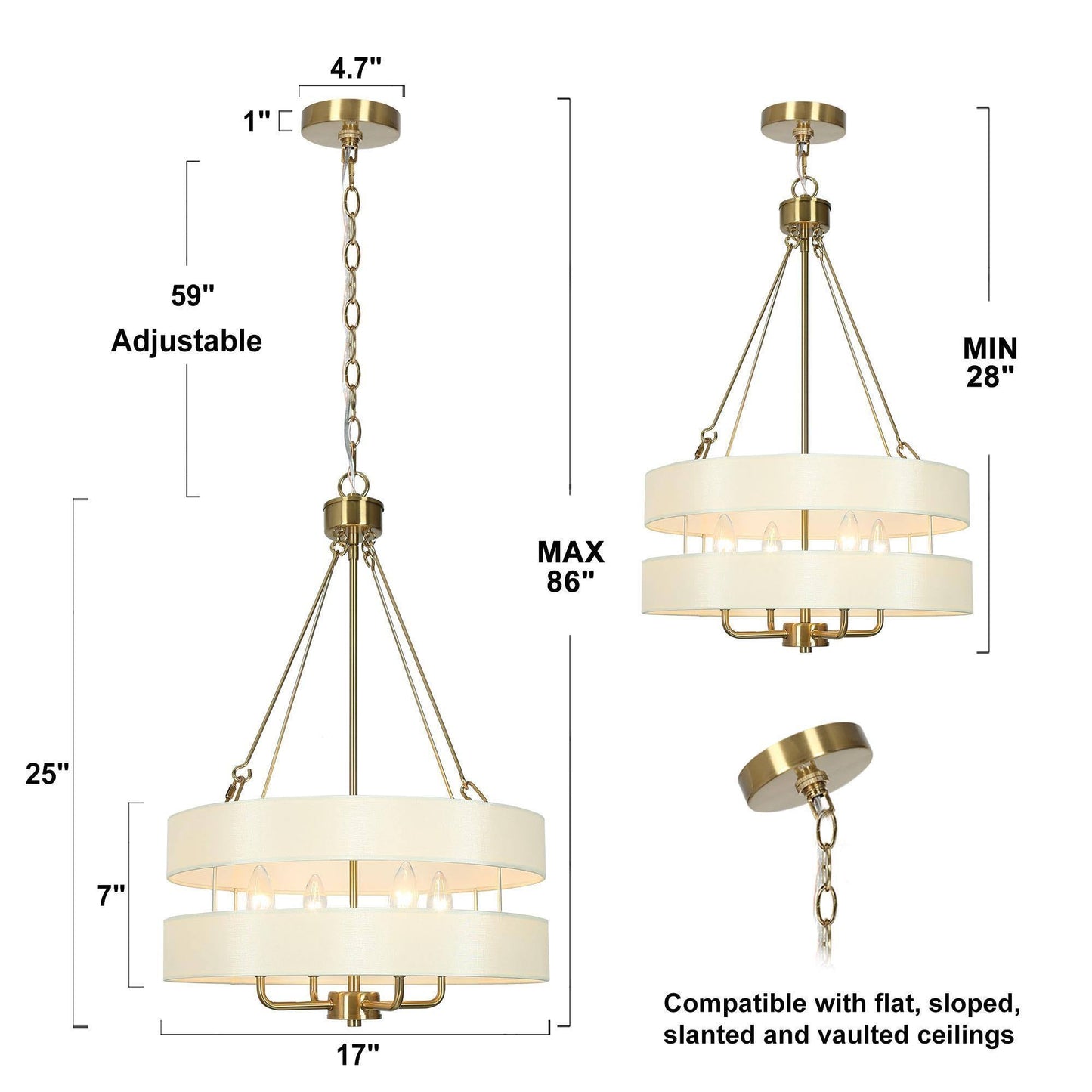 Fossa 4-Light Small Gold Chandelier