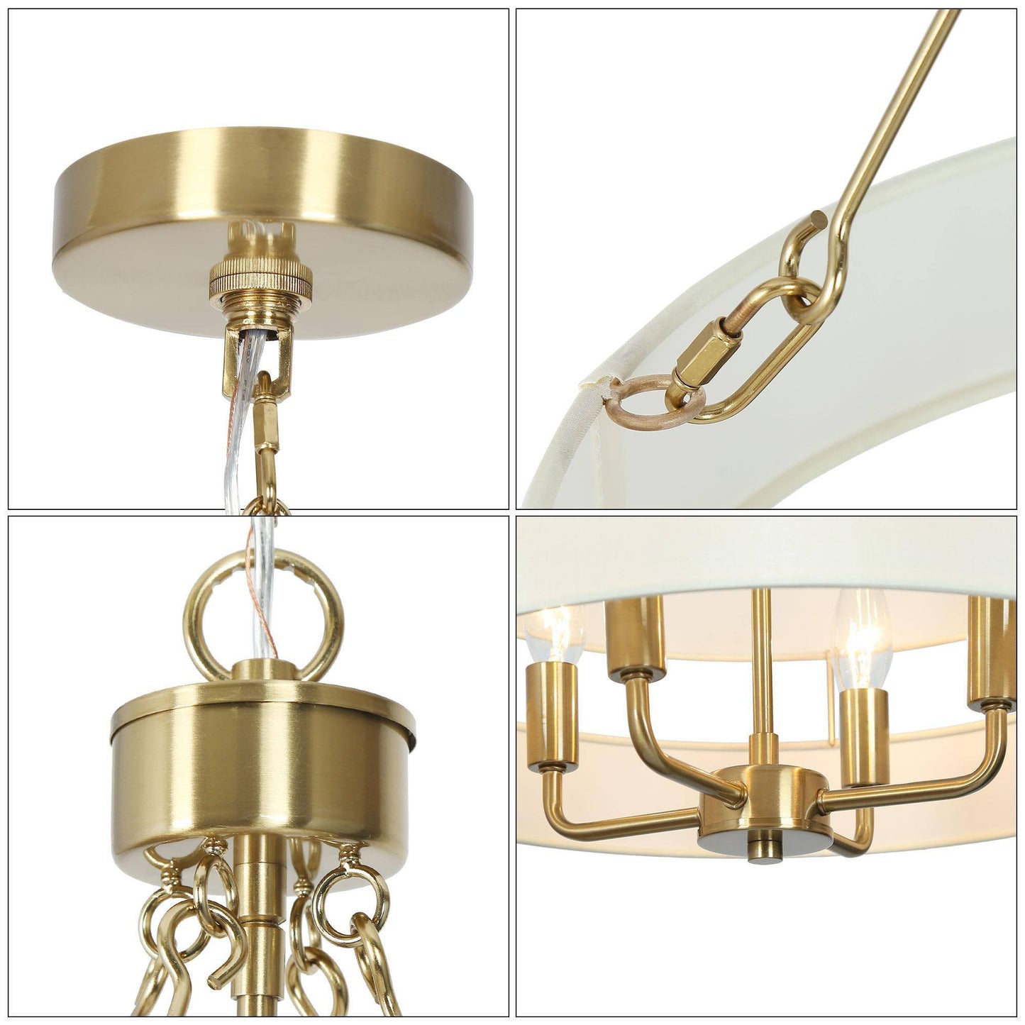 Fossa 4-Light Small Gold Chandelier