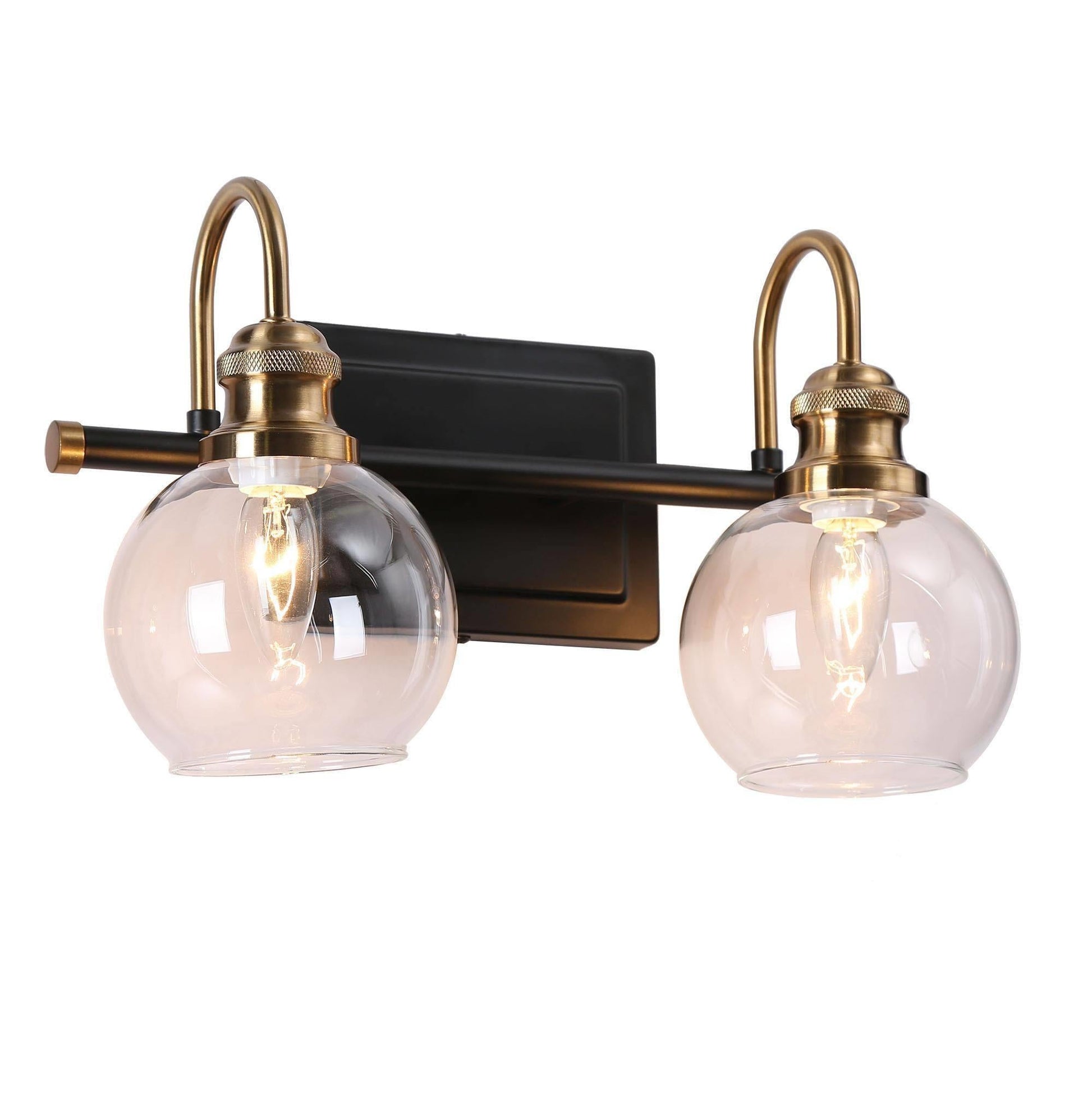 Boyce 2-Light Black and Brass Vanity Light