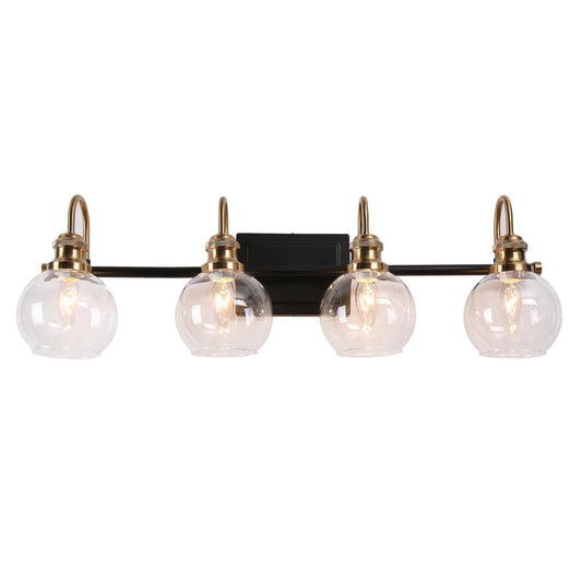 Boyce 4-Light Black and Brass Vanity Light