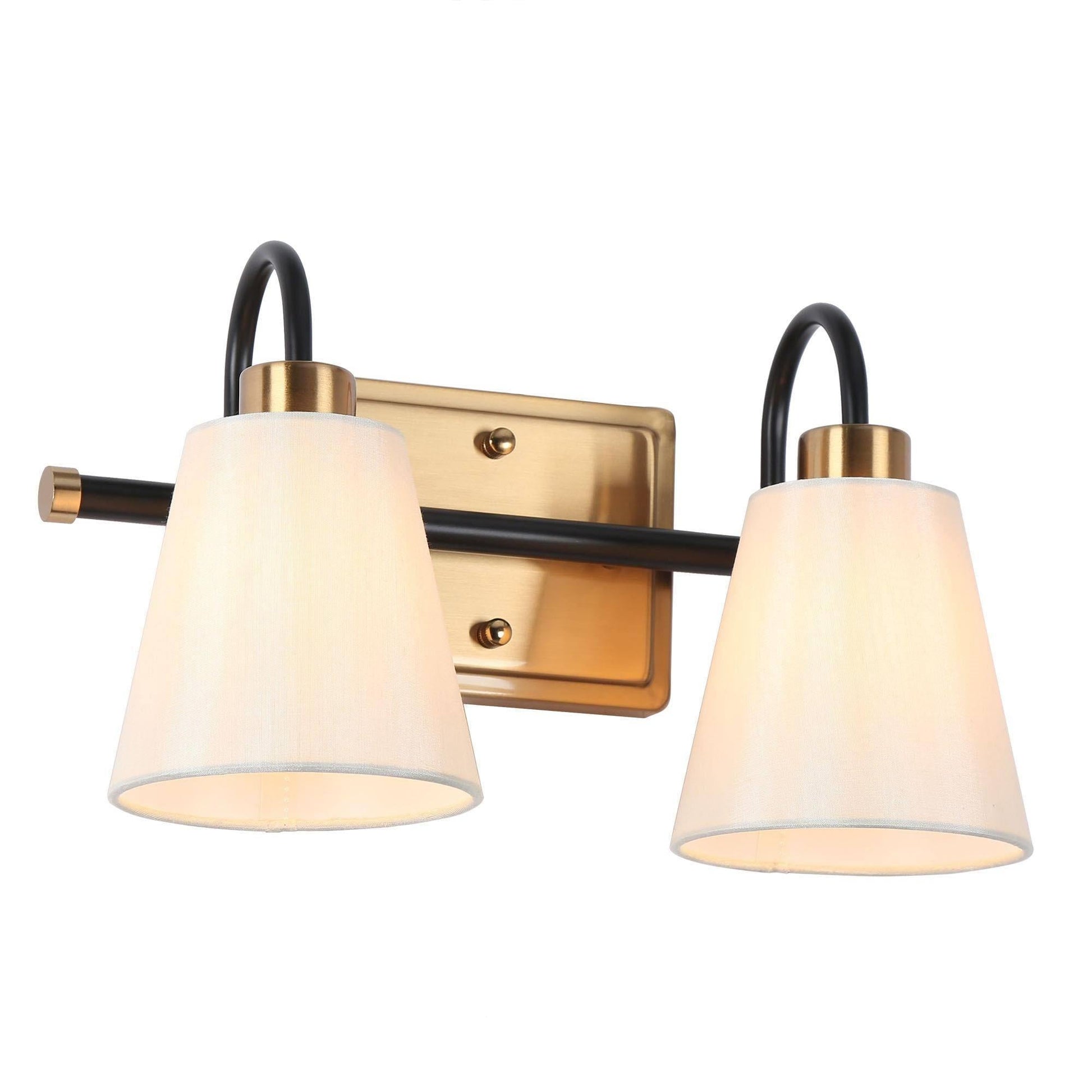 Jacarmellia 2-Light Black and Brass Vanity Light