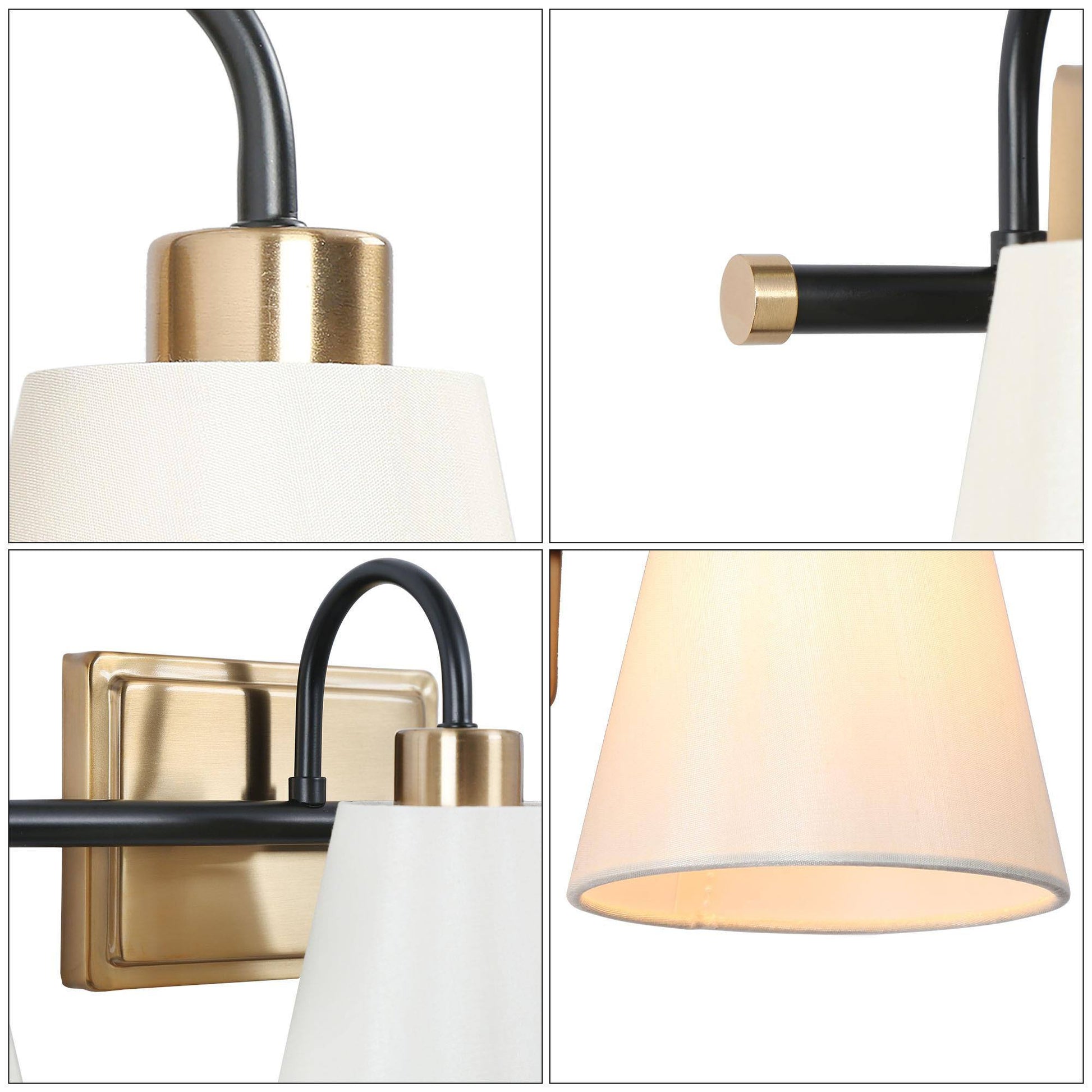 Jacarmellia 3-Light Black and Brass Vanity Light