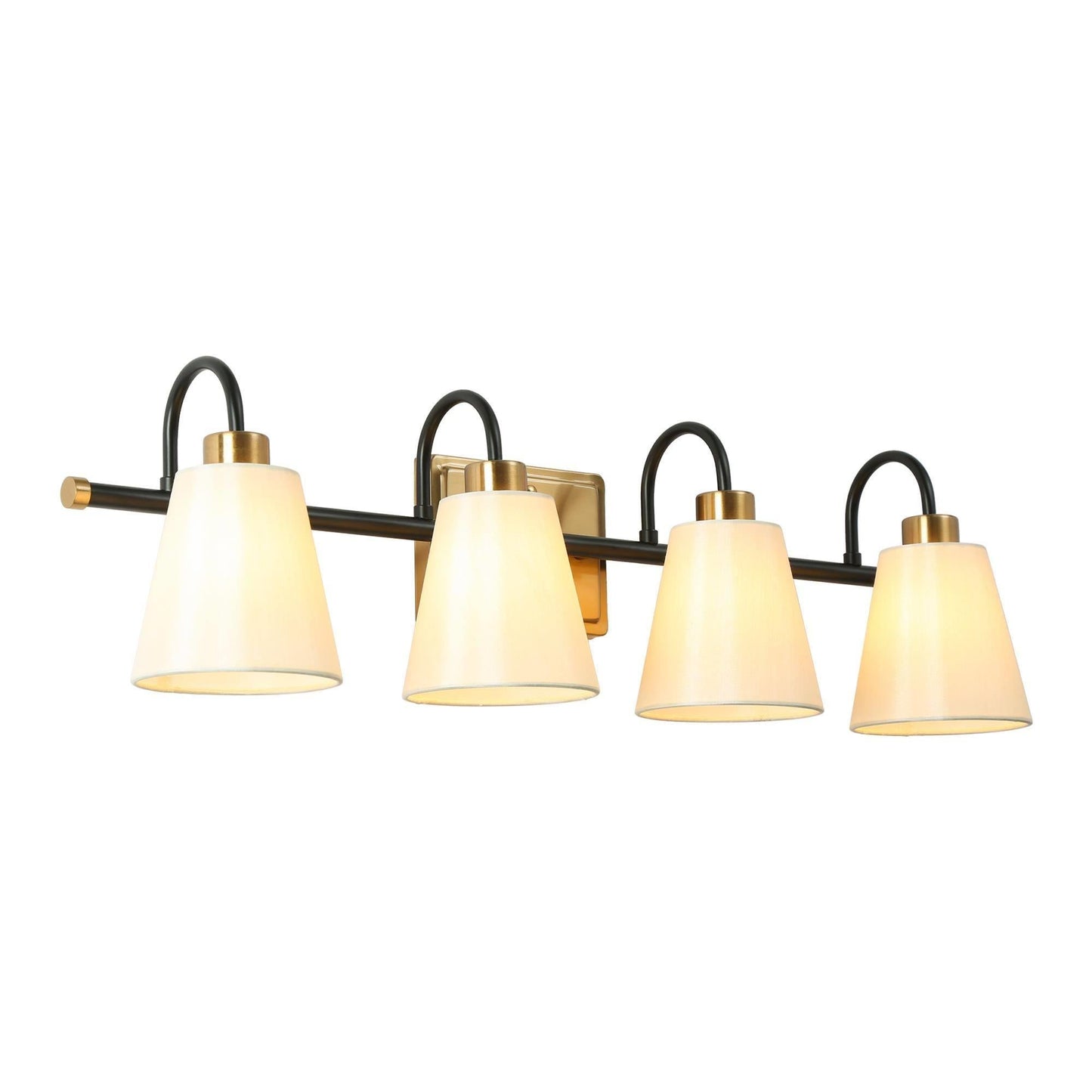 Jacarmellia 4-Light Black and Brass Vanity Light