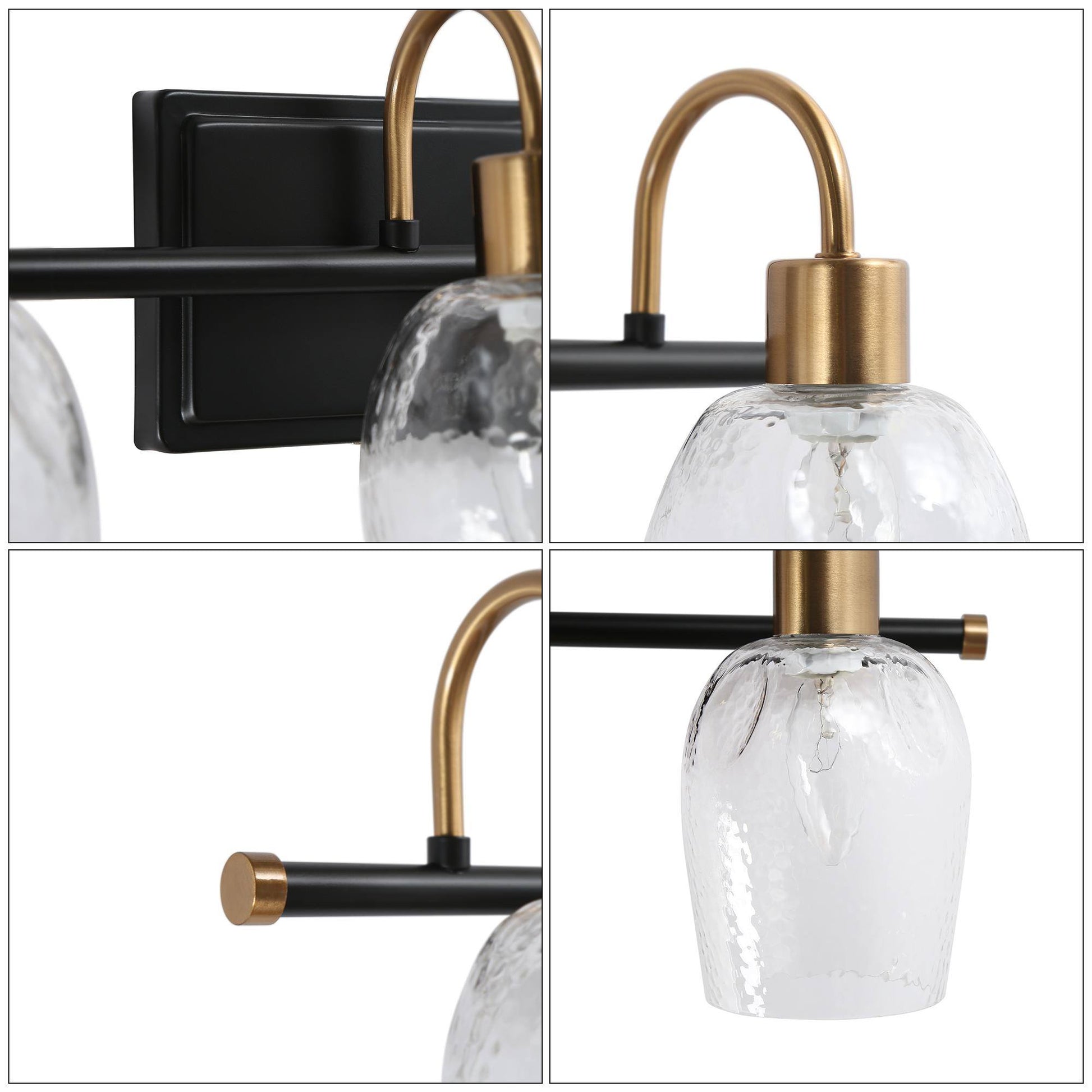 Loniramaja 3-Light Black and Brass Vanity Light