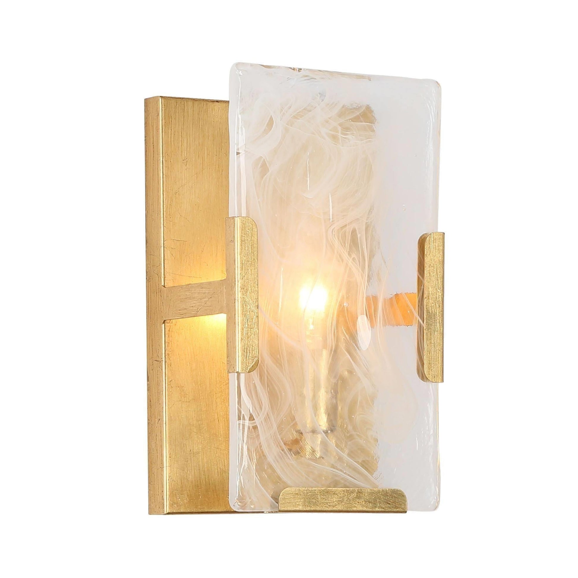 Chromaticrisp 1-Light Modern Goldleaf and White Wall Sconces