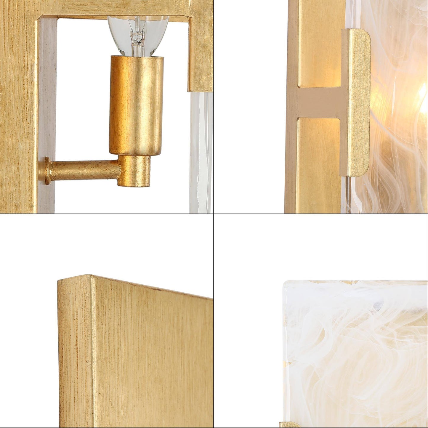 Chromaticrisp 1-Light Modern Goldleaf and White Wall Sconces