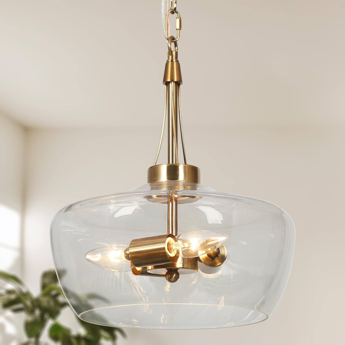 Dendrocnide 3-Light Mini Brass Chandelier