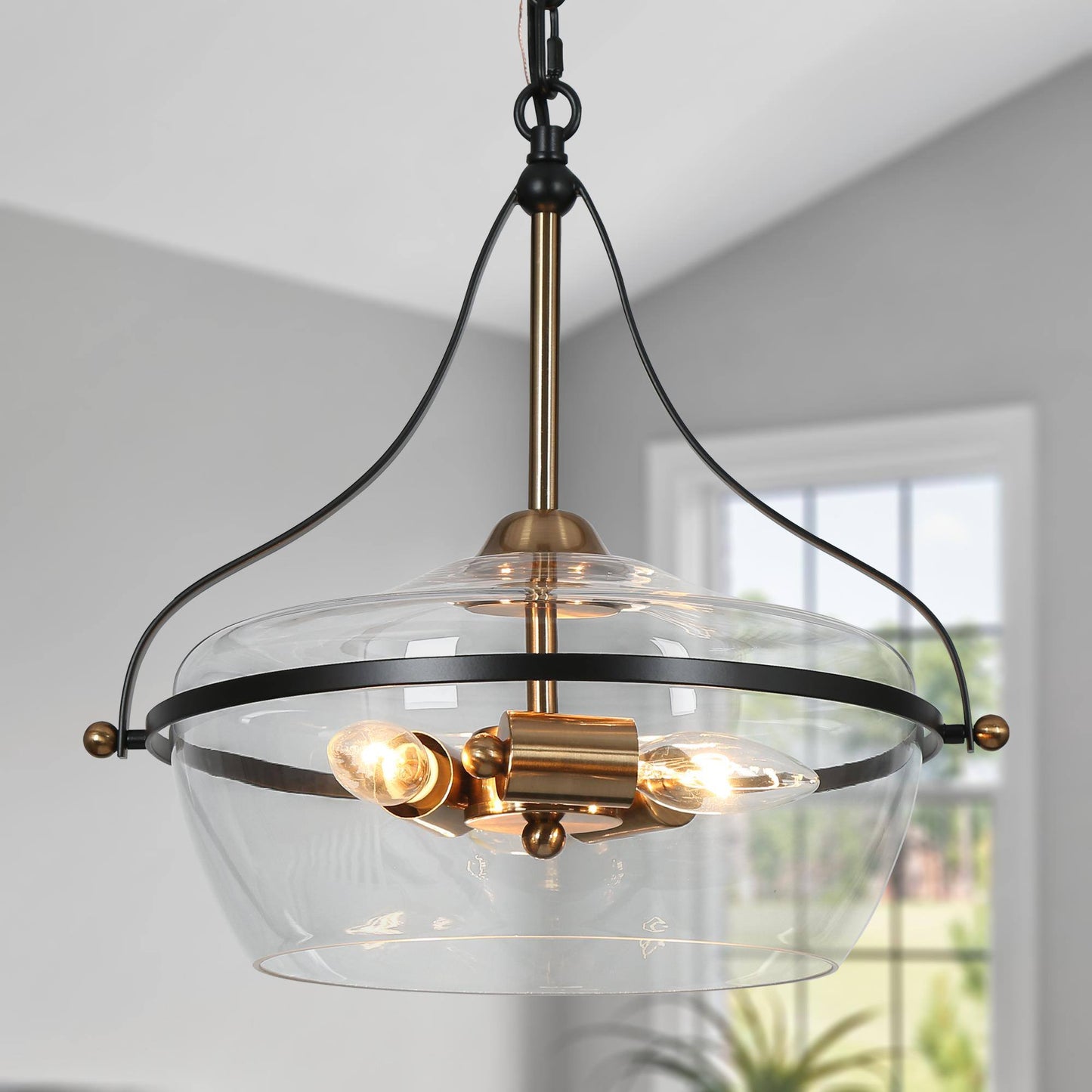 Dendrocnide 3-Light Small Brass Chandelier