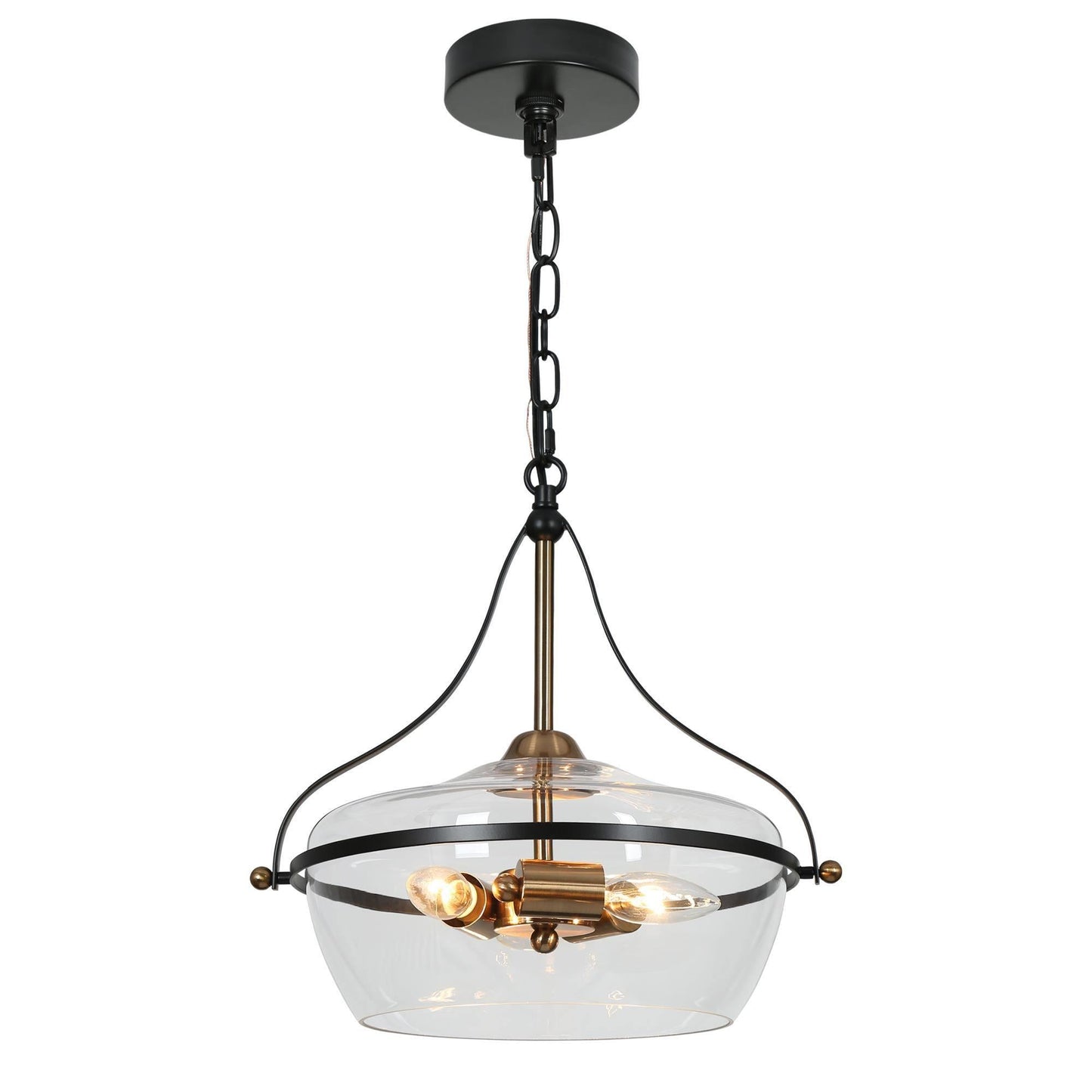 Dendrocnide 3-Light Small Brass Chandelier