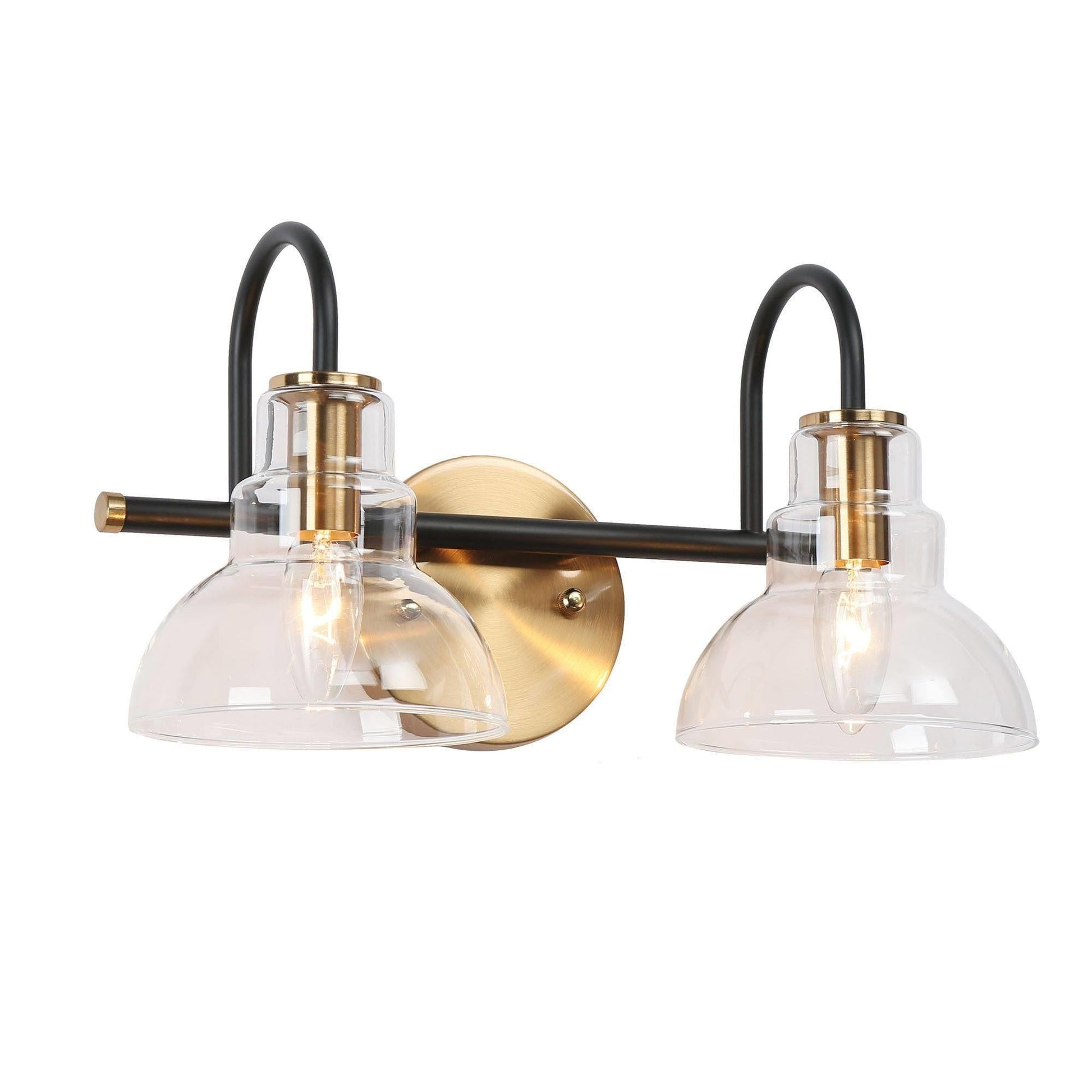 Saxifraga 2-Light Black and Brass Vanity Light