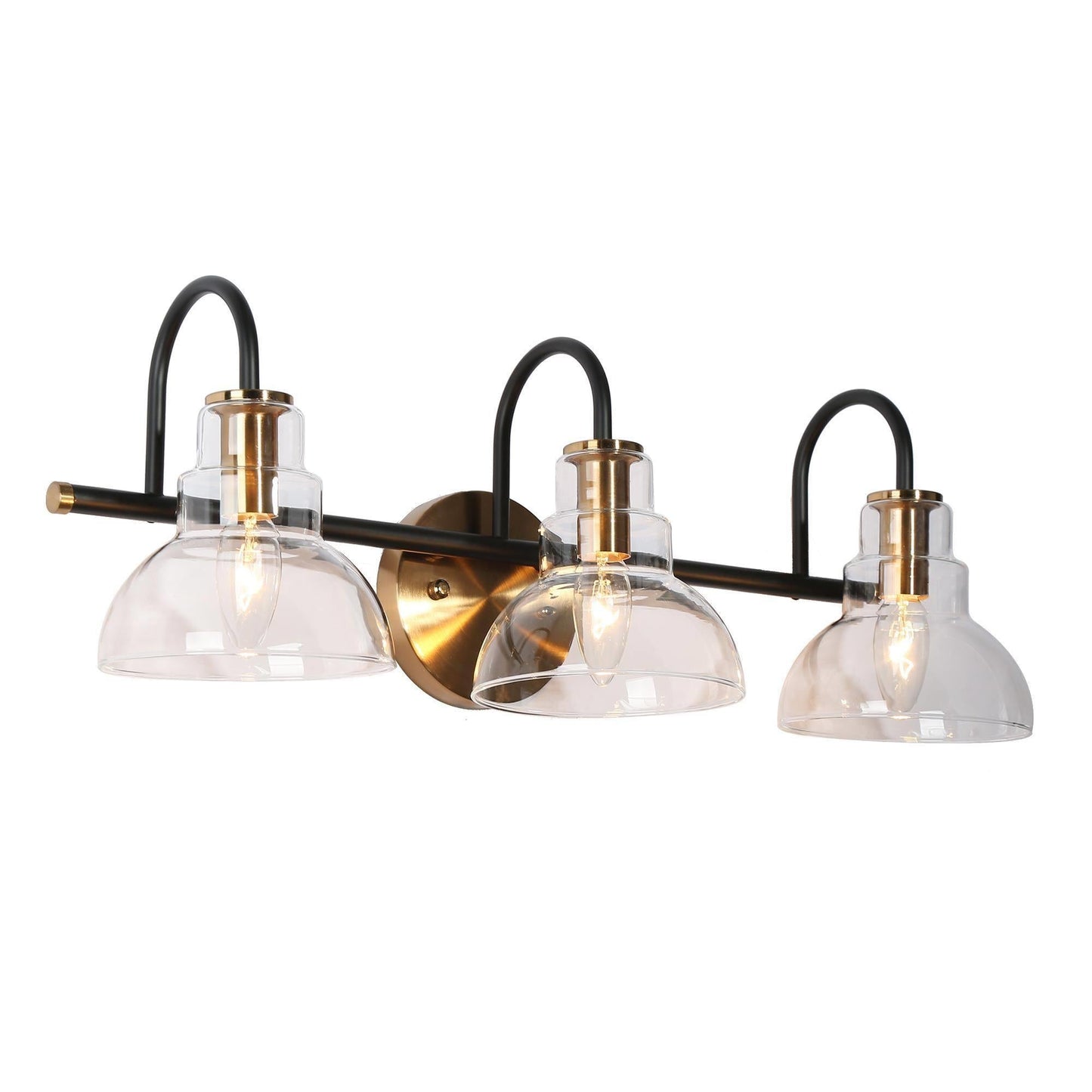 Saxifraga 3-Light Black and Brass Vanity Light