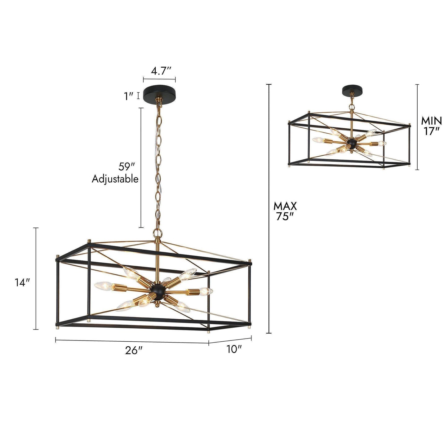 Odelette 8-Light Large Brass Chandelier