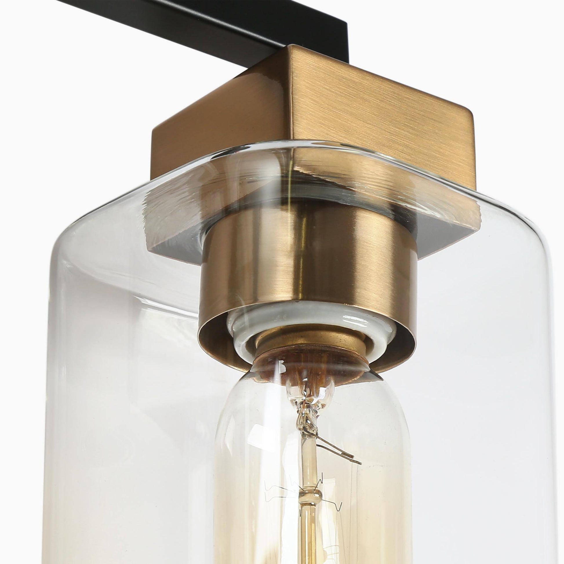 Kumarahou 3-Light Black and Brass Vanity Light