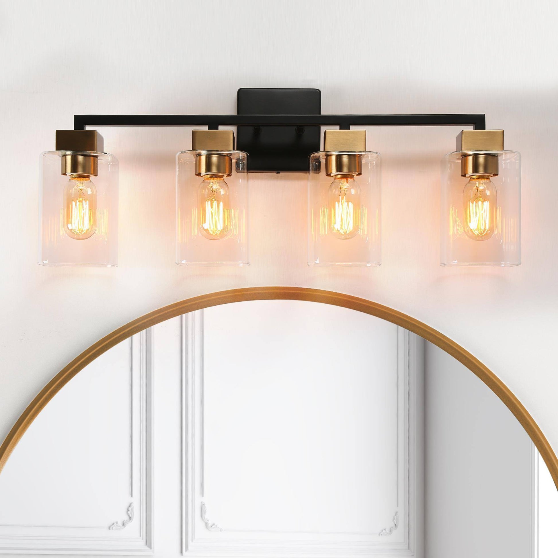 Kumarahou 4-Light Black and Brass Vanity Light