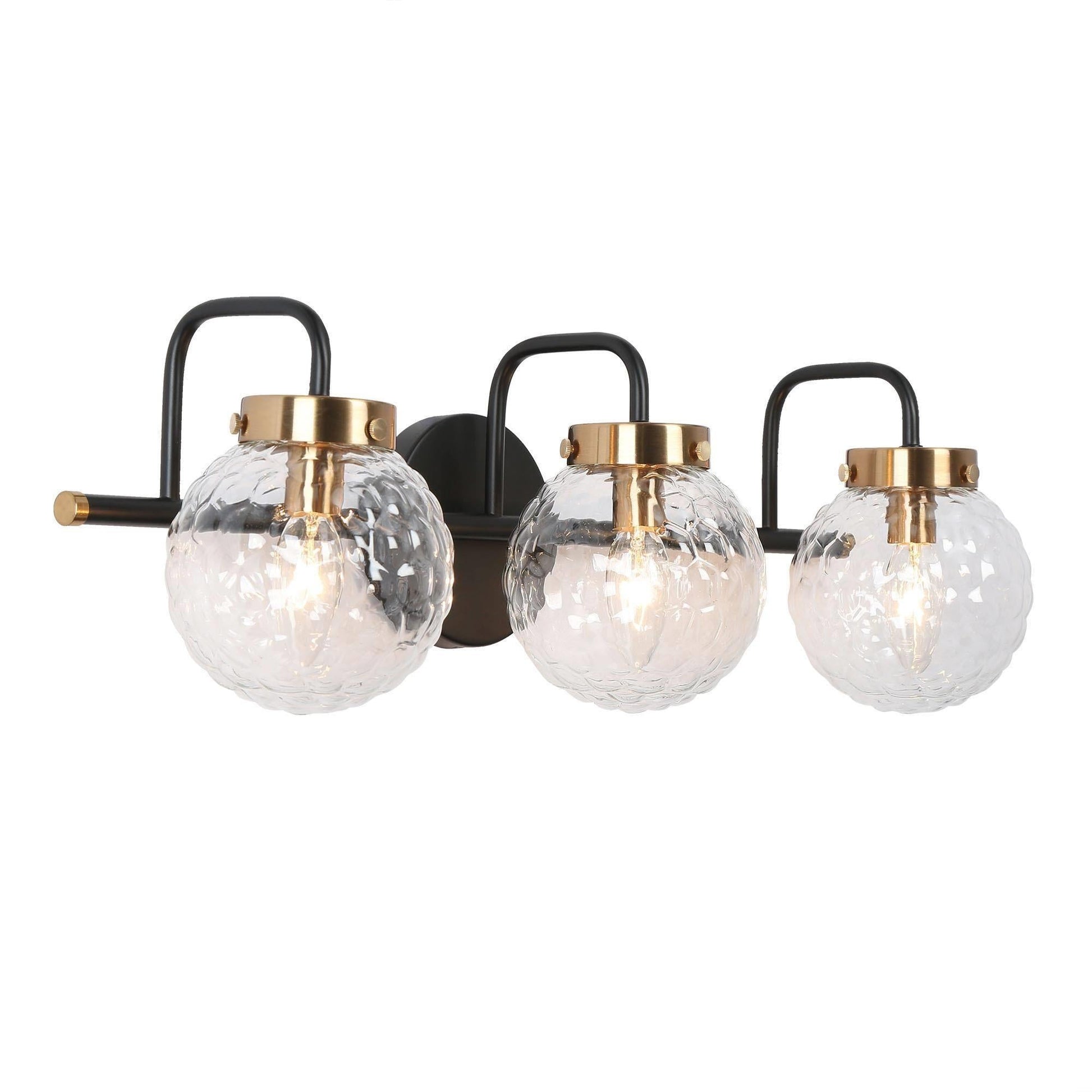 Astrid 3-Light Black and Brass Vanity Light