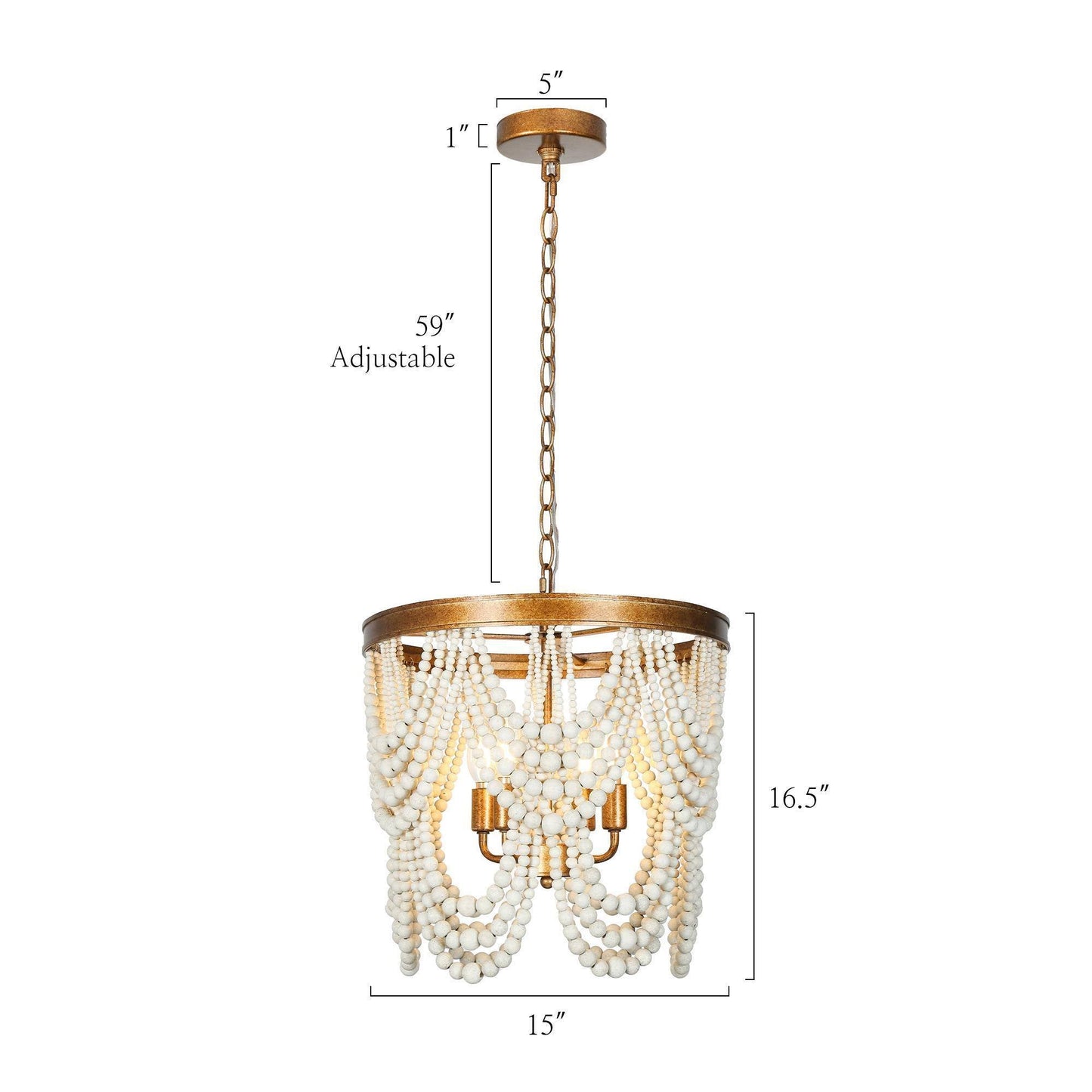 Amaranth 4-Light Small Gold Chandelier