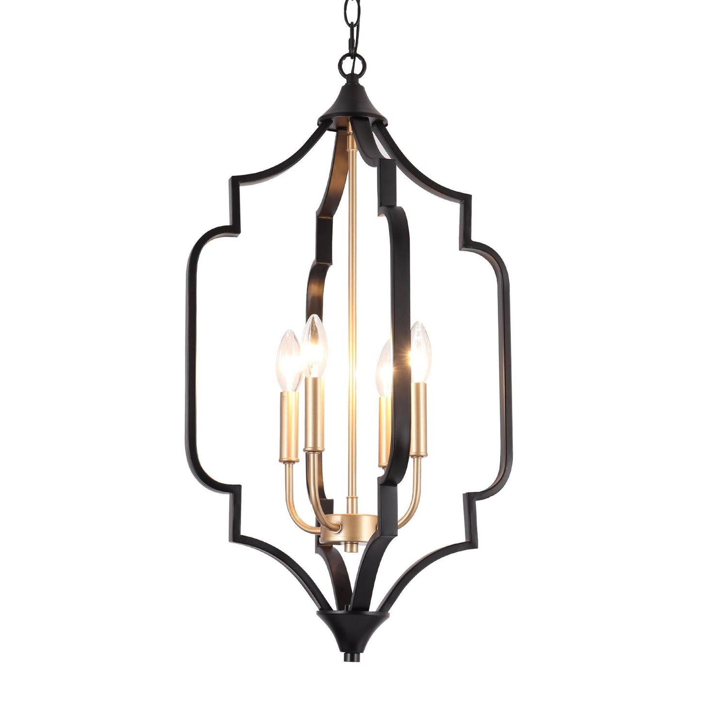 Bratvcuo 4-Light Small Black Chandelier