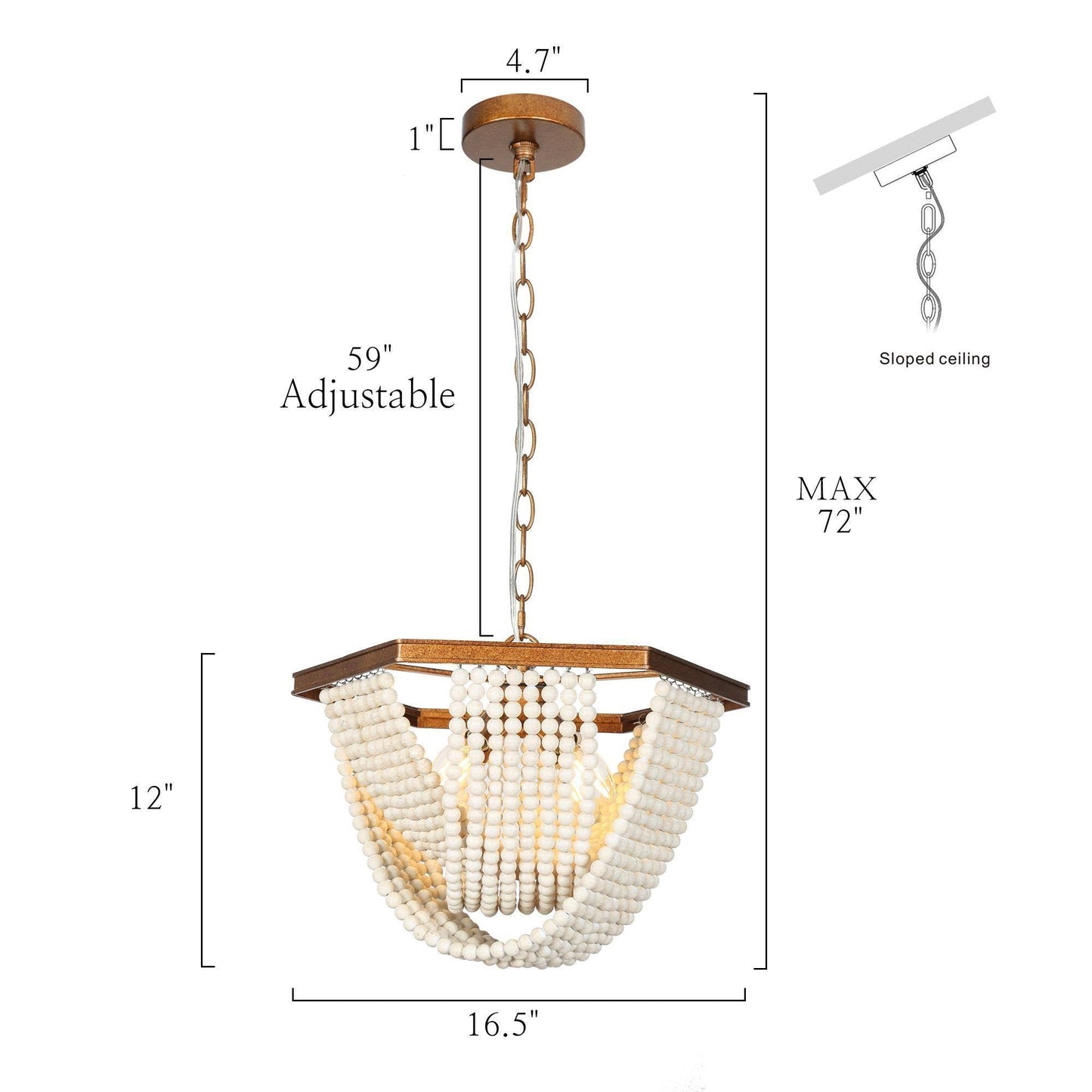 Stylasteridae 4-Light Small Gold Chandelier