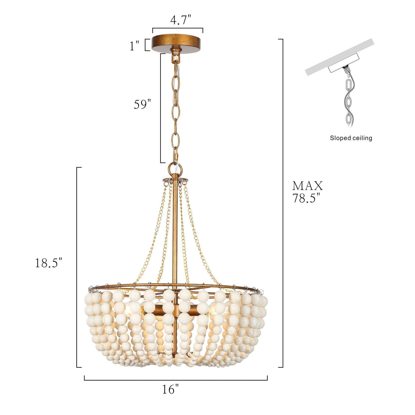 Amaranth 3-Light Small Gold Chandelier