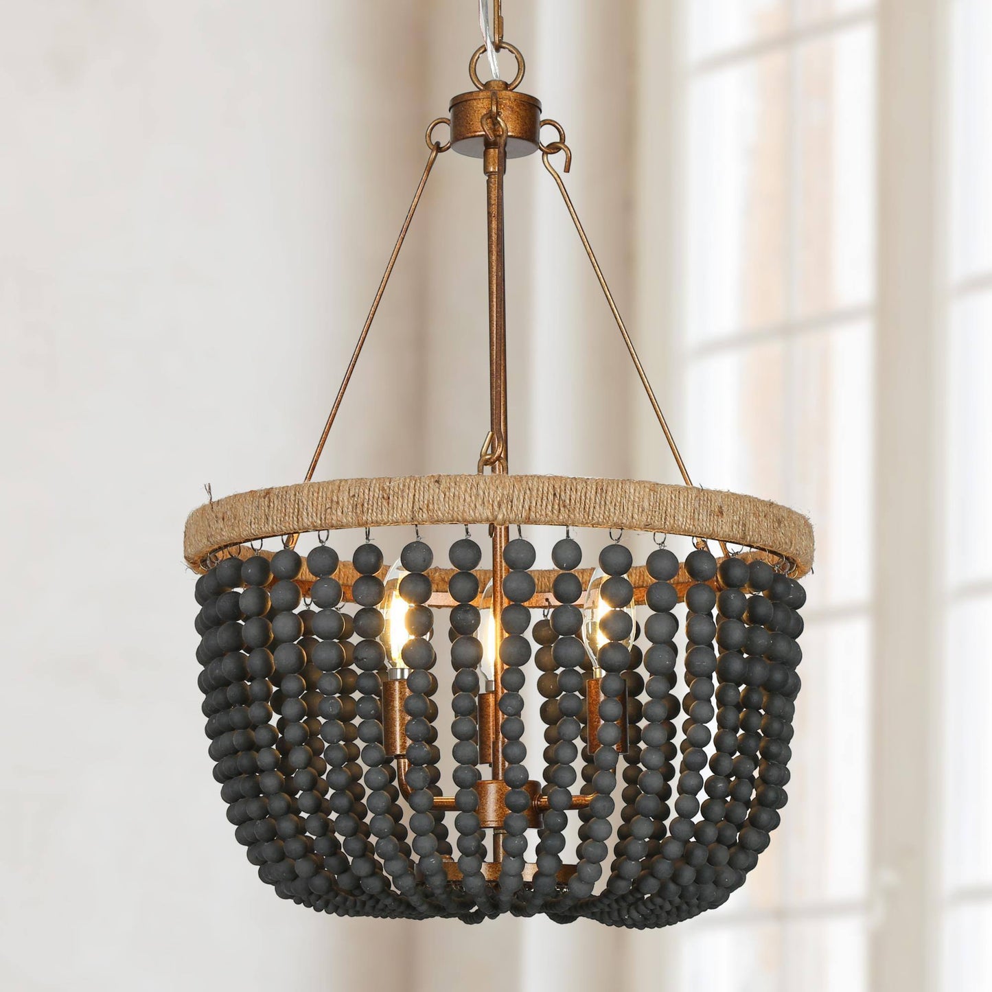 Amaranth 3-Light Small Black Chandelier