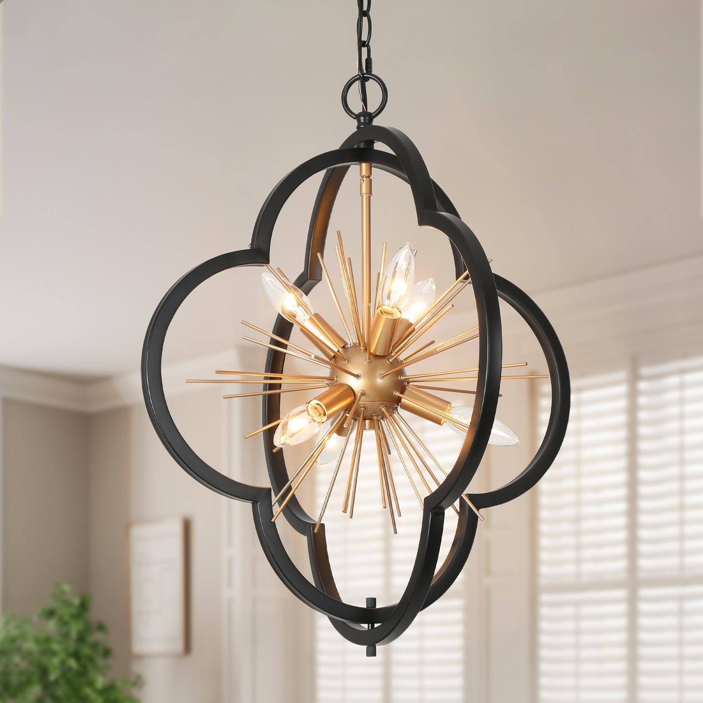 Rorigaph 6-Light Small Black Chandelier