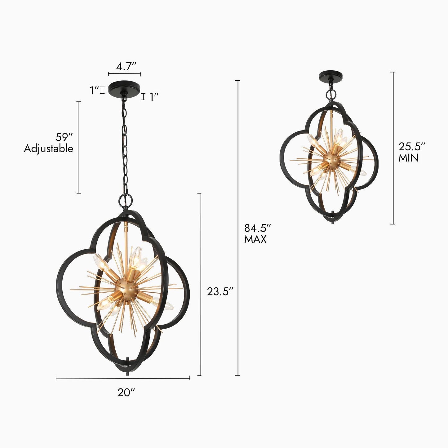 Rorigaph 6-Light Small Black Chandelier