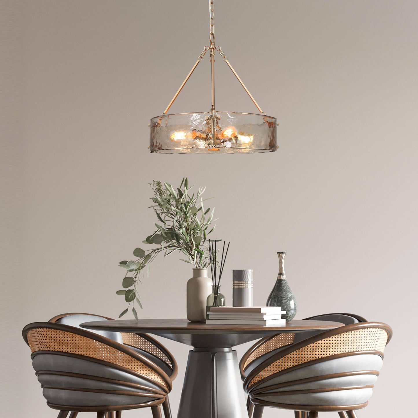 Rflnesiw 4-Light Small Gold Chandelier