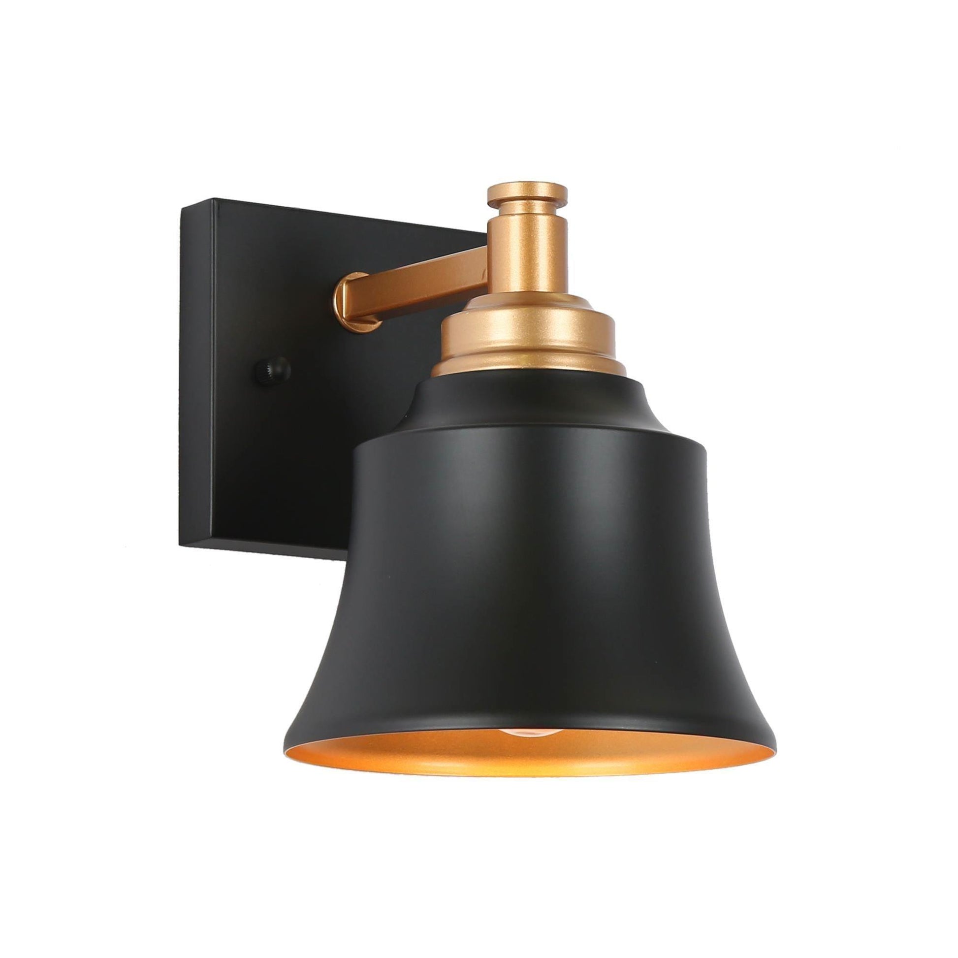 1-Light Bath Vanity Lights Black Gold Wall Sconces - Belles Lighting