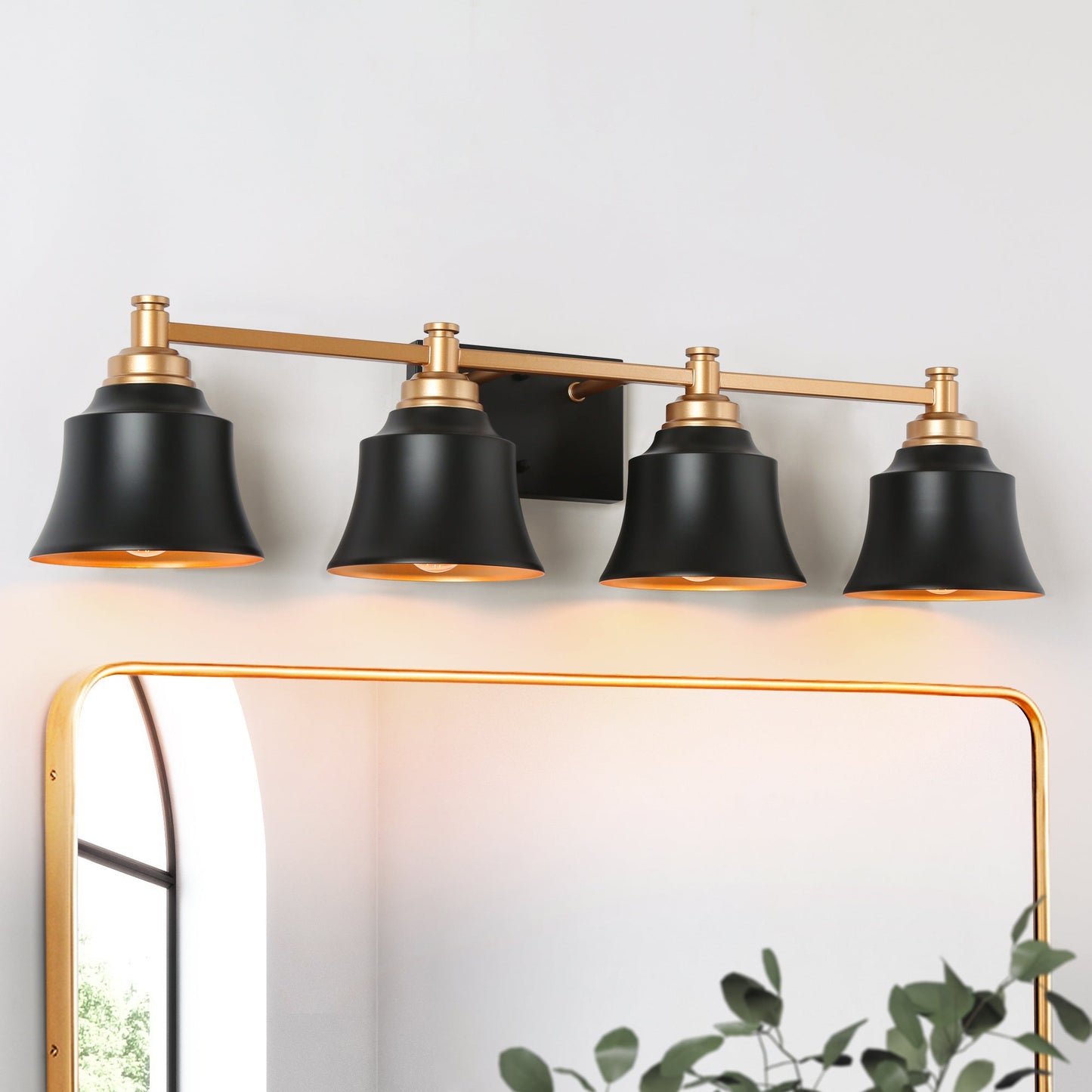 Phapricornus 4-Light Black and Gold Vanity Light