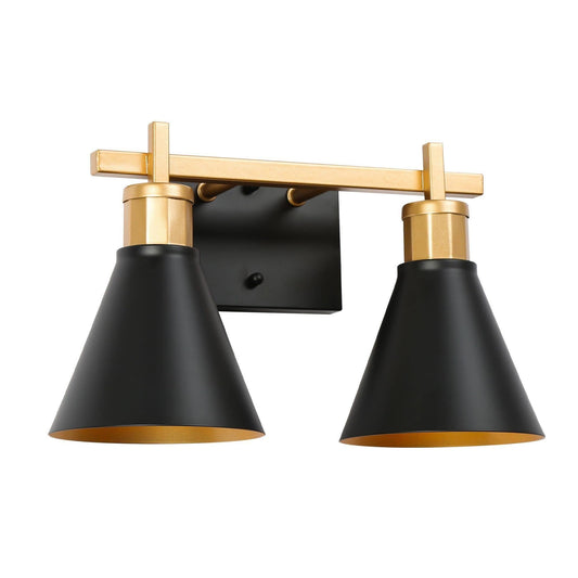 Umbralicious 2-Light Black and Gold Vanity Light