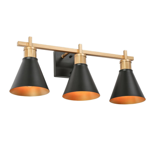 Umbralicious 3-Light Black and Gold Vanity Light